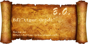 Böttger Orbó névjegykártya